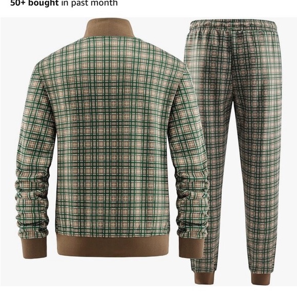 Plaid Track Suit with Brown Accents - Picture 2 of 5